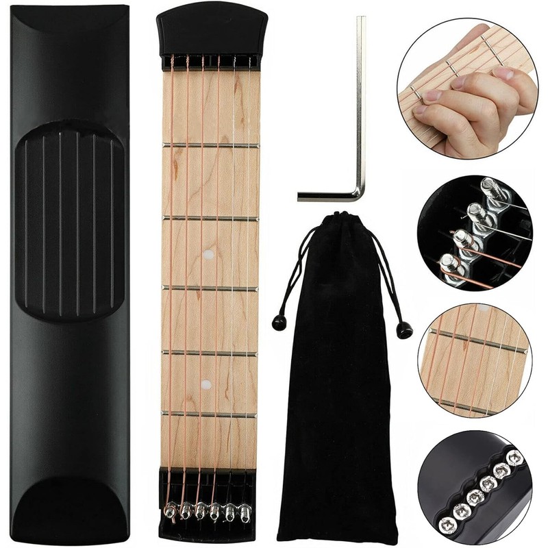 Zodazoqa 6 Fret Portable Left Hand Pocket Guitar Practice Tool