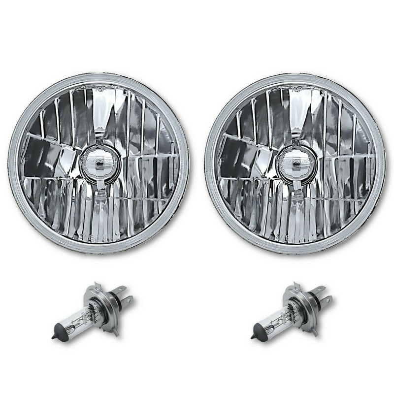 Octane Lighting 7 Inch Crystal Glass/Metal Headlight 60/55 Halogen H4