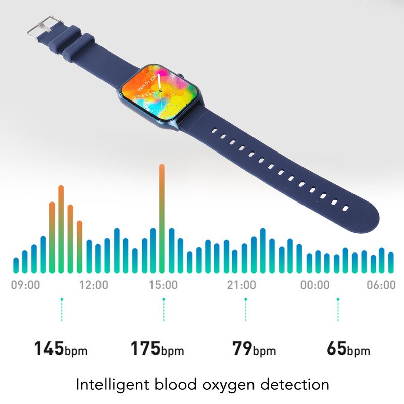 Smart Watch Blood Oxygen Test Caller Display IP68 Waterproof Touchscreen