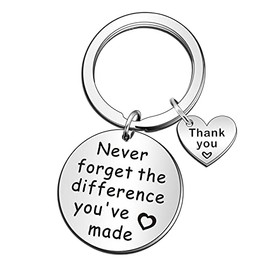 QMVMV Leaving Gifts Retirement Keyring Never Forget The Difference You've Made Appreciation Gifts for Colleague Teacher Coach Thank You Gift