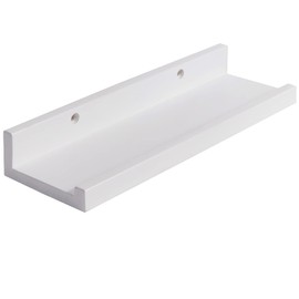 IBUYKE Solid Oak Timber Floating Shelf Wall, Creative U-shaped Shelf Display Racks for Living Room, Office, Bedroom, Bathroom, Kitchen, Wood color RF-GB543W