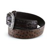 ARIAT Men's Ostrich Print Belt, Brown, 42
