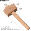 GREBSTK Wooden Mallet Manual Ice Hammer Mallet Beech Solid Carpenter