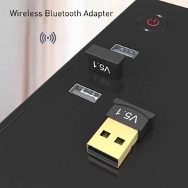 2 Pack Bluetooth Adapter for PC, Wansurs USB Bluetooth Adapter 5.1 EDR, BT Dongle Wireless Receiver for Speaker, Mouse, Keyboard, Headphones Compatible with Win10/11