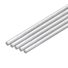 sourcing map sourcing map 5Pcs 3/16"(5mm) Dia Round Aluminum Rod, 12"(305mm) Long 6061 Aluminum Round Rod Solid Lathe Bar Stock for Industry Construction DIY Crafts