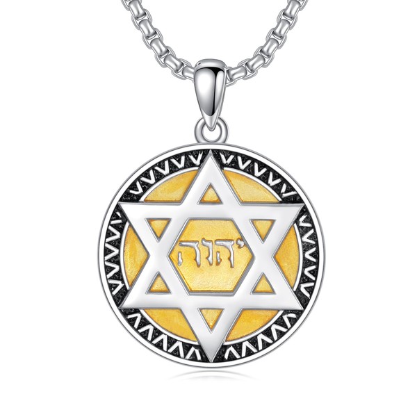 PDTJMTG Star of David Necklace with Name of God YHWH