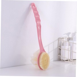 PACKOVE 3Pcs Long Handle Bath Brush with Double Sided Soft Bristles for Shower Back Scrubber Massage Eco Friendly Bath Flower Scrub Brushes Pink Green Blue for Enhanced Circulation and
