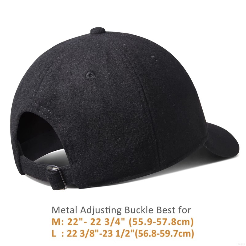 GADIEMKENSD Winter Unstructured Baseball Caps Wool Hat, Unstructured, Black