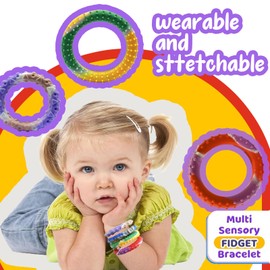 12pcs Random ColorSensory Fidget Toys for Kids Adults ， Stretchy Fidget Bracelet &Texture & Calming Autism Sensory Toys for Special Needs Autistic Children &Calm Down Toy for Toddler Girls Boys