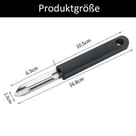 Peeler, Potato Peeler, Kitchen Peeler, Multifunctional Peeler Made of Stainless Steel, 17 cm Vegetable Peeler, Coffin Peeler, Suitable for Peeling Potatoes, Carrots and Cucumbers (Black)