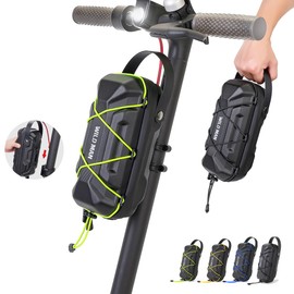 WILD MAN 2L Rainproof Quick Release Bike Handlebar Bag Hard Shell Waterproof Scooter Storage Bag for Kick Scooters Folding Bike Self Balancing Scooters MTB Bicycle Cycling(GD6X,Black)
