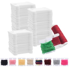 350Pcs Plastic Floss Bobbins, Thread Bobbins, 2.6 * 3.8cm Bobbins Cards, Embroidery Thread Bobbins, Plastic Floss Bobbins Thread Card for DIY Embroidery Sewing Thread Storage (White)