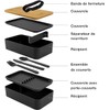 Générique Black Lunch Box with Cutlery and Insulated Bag, Ideal