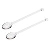 GSHLLO 2 Pcs Clear Glass Spoons Tea Stirring Spoon Coffee