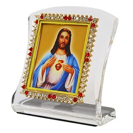BISMAADH Religious Idol Acrylic Showpiece Figurine for Car Dashboard, Home & Office Décor (Jesus Christ)