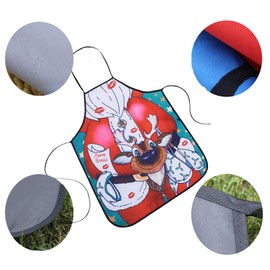 maxToonrain Aprons For Women,Christmas Gifts Novelty Kitchen Cooking BBQ Apron No Pockets Cute Xmas baking Presents Gift for Couple/Mens/Womens/Hims and Her(2PCS,Santa Father B)