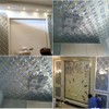 QIHANG Silver Foil Mosaic Square Lattice Background Flicker Wallpaper Gold