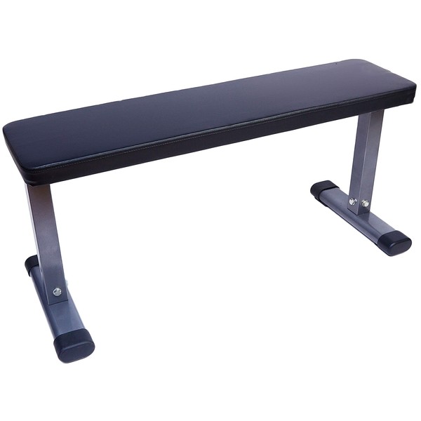 BalanceFrom Steel Frame Flat Weight Training Exercise Bench, 600-Pound Capacity,Black/Gray