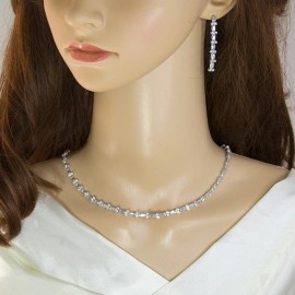 Unbranded Wedding Bridal Crystal Necklace Bracelet and Earrings Rings Jewelry Set.