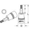 1/2 Inch Bit Socket XZN, M18, 55 mm