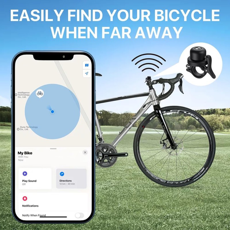 Maplin MiLi MiBell Bicycle E-Scooter Bell Item Locator Apple"Find My"