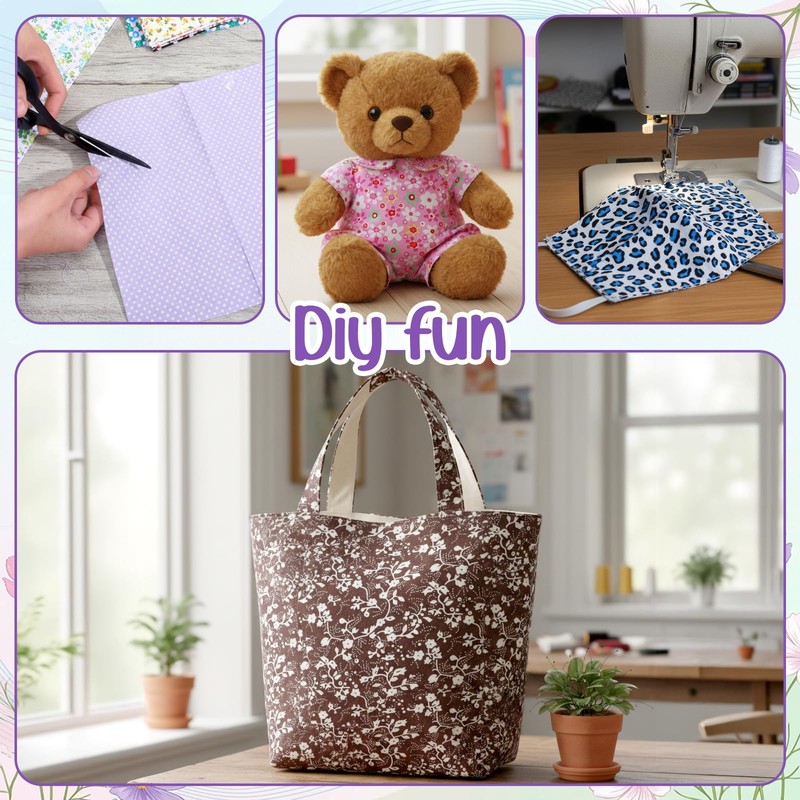 Ckhoid 100 Pcs 10 x 10 Inches Cotton Fabric Squares