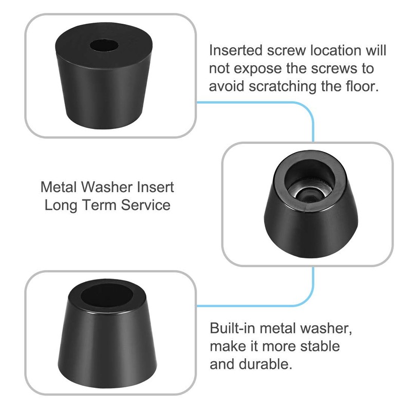 sourcing map Rubber Feet Buffers Pads D15x12xH12mm Black 20pcs