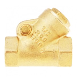 1/2" NPT Brass Check Valve, PNXKTXO DN15 Y Type Female Thread Non Return Swing Check Valve Prevent the Medium Backflow One Way Counterflow Valve
