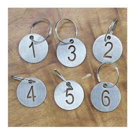Sourcemall Numbered Pendant with Key Ring Stainless Steel Circle Tags 1-25 Diameter 3 cm