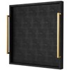 Extra Black Large Serving Tray with Handles for Ottoman,Versatile Shagreen
