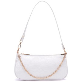 FRANSHION women's shoulder handbags，mini purses for women，cute small purse（white）