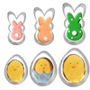 6PCS Easter Cookie Cutters,Bunny/Rabbit and Egg Shapes Assorted Sizes, Stainless