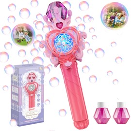 Bombble Soap Bubbles Wand Electric Bubble Wand Children's Bubble Machine 5000+ Bubbles / min with Bubble Solution, Soap Bubbles Toy Gift Girls and Boys 345678 Years