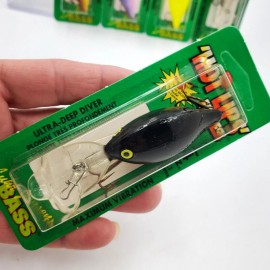 Luhr-Jensen Vtg Pre Rapala Luhr Jensen 1/4 Oz Hot Lips Express USA Crankbait Choose Color - 909 - Black