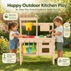 Wooden Outdoor Mud Kitchen for Kids, Waterproof Solid Wood Play