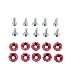 CENPEK 20PCS Fender Bumper Washer Bolt M6x20mm 6061 T6-Grade CNC Billet Aluminum Washer Engine Bay Dress Up Fastener Kit (Red)