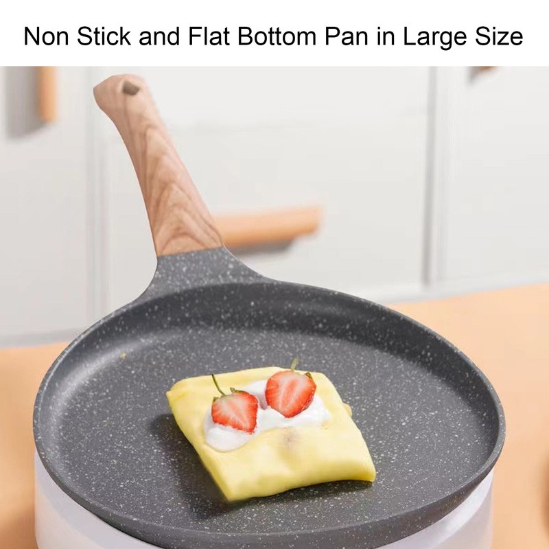 Frying Pan Flat Bottom Even Heating Stick Free Cooking Kitchen
