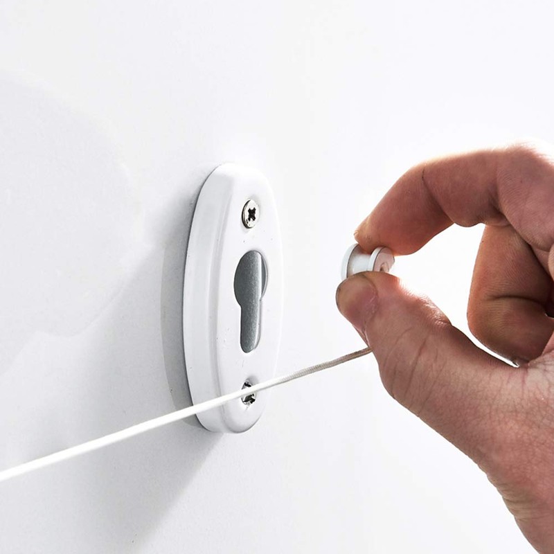 KUNGYO Extendable Washing Line - Wall Mounted Pull Out Stainless