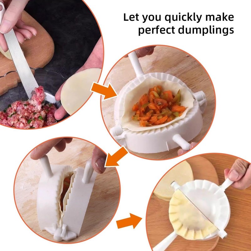 5Pcs Dumpling Molds, 1Pc Stuffing Spoon, Kitchen Cooking Mold, Manual