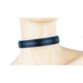 Punkaddict Genuine Leather Strapped Stich Black Choker Punk Goth Rave Cosplay Costume