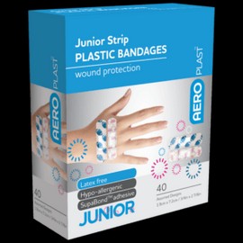 AEROPLAST Plastic Junior Strip 7.2 x 1.9cm 40 Packs
