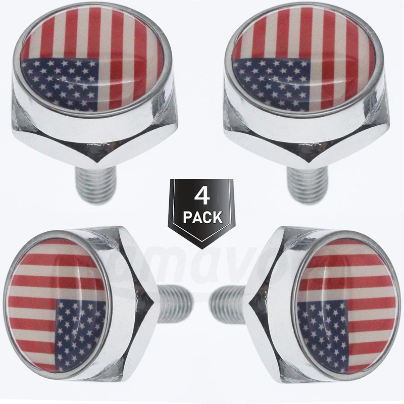 License Plate Screws Fastener Kit, 4 PCS License Plate Screws