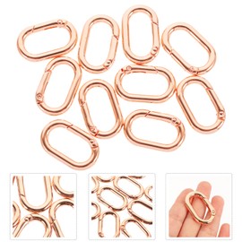COHEALI Carabiner Keychain Metal Wallets 10Pcs Spring Oval Carabiner Metal Oval Snap Clip Hook Buckle for DIY Jewelry Bag Rose Gold Portable Climbing Buckles Backpack Keychain