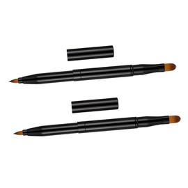 FRCOLOR 2pcs Retractable Double-ended Lip and Eyeliner Brush Portable Makeup Brush for Lipstick Eyebrow and Concealer Application Easy to Clean Design for Everyday Use
