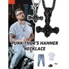 Mjolnir Pendant Necklace for Men, Viking Thor Hammer Jewelry Necklaces