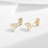 LANGLY Gold Stud Earrings for Women, Hypoallergenic Gold Cubic Zirconia