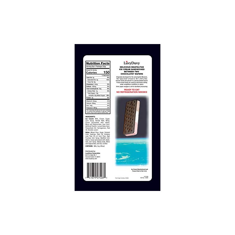 LuvyDuvy NEAPOLITAN Freeze Dried Space Ice Cream Sandwich - 6
