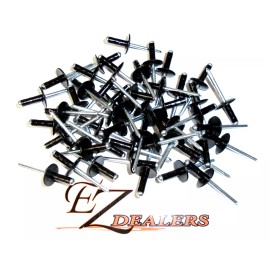 Bryke Fasteners Large Head Black Rivets Pop Rivet 100 qty 3/16"  IMCA Wissota USMTS NHRA IHRA