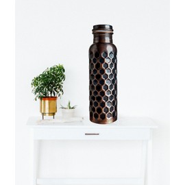 PRURA Copper Water Bottle - Leak Proof Ayurvedic Drinkware Copper Vessel for Sports, Gym, Outdoors, Yoga