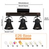 KEESFU 3-Light Track Lighting,Black Kitchen Track Lighting Fixtures Ceiling,Flexibly Rotatable